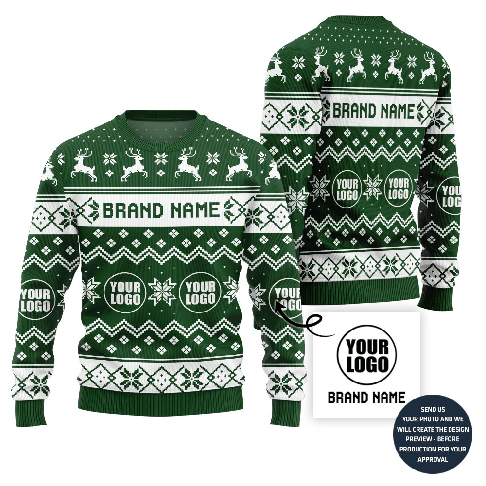 Fierce Custom Logo Ugly Christmas Sweater For Company