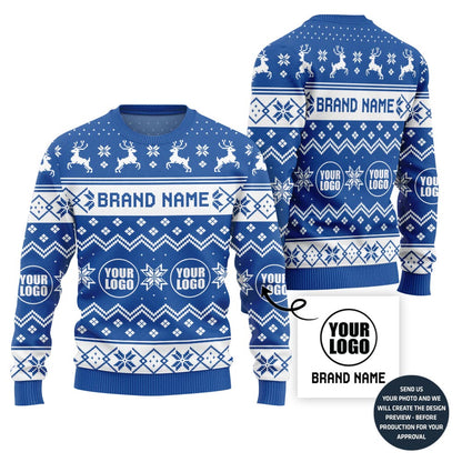 Fierce Custom Logo Ugly Christmas Sweater For Company