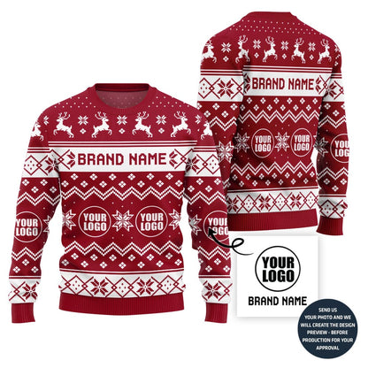 Fierce Custom Logo Ugly Christmas Sweater For Company