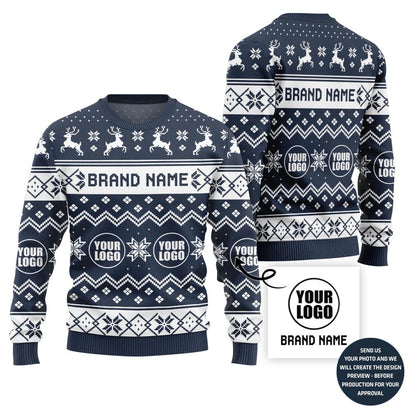Fierce Custom Logo Ugly Christmas Sweater For Company