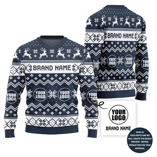 Fierce Custom Logo Ugly Christmas Sweater For Company