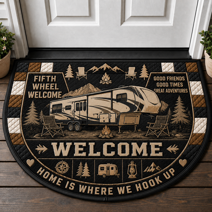 Camp Host Welcome Doormat - RV Camper & Campfire Outdoor Welcome Mat - 5to9vibe