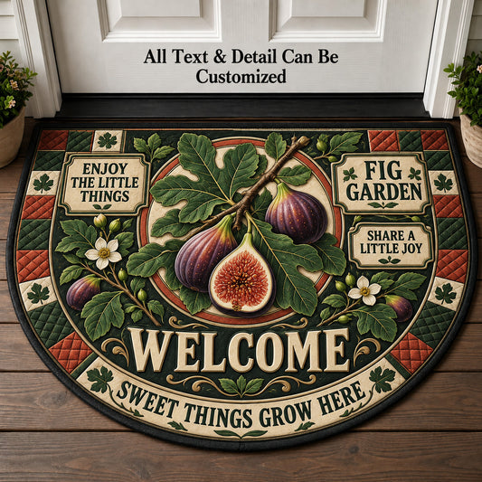 Fig Garden Personalized Half Round Mat | 5To9Vibe