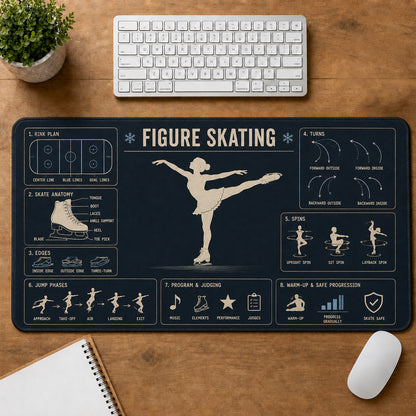 Figure Skating Sports Visual Guide Desk Mat | 5To9Vibe