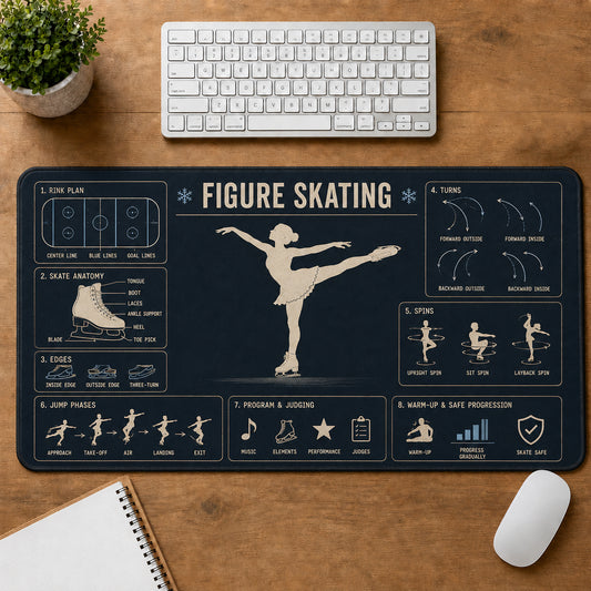 Figure Skating Sports Visual Guide Desk Mat | 5To9Vibe