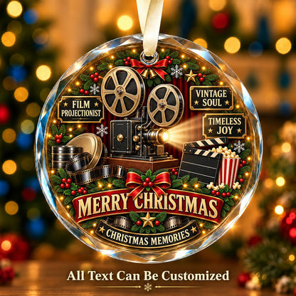 Film Projectionist Personalized Glass Ornament | 5To9Vibe