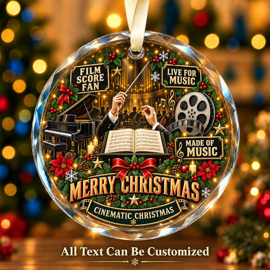 Film Score Fan Personalized Glass Ornament | 5To9Vibe