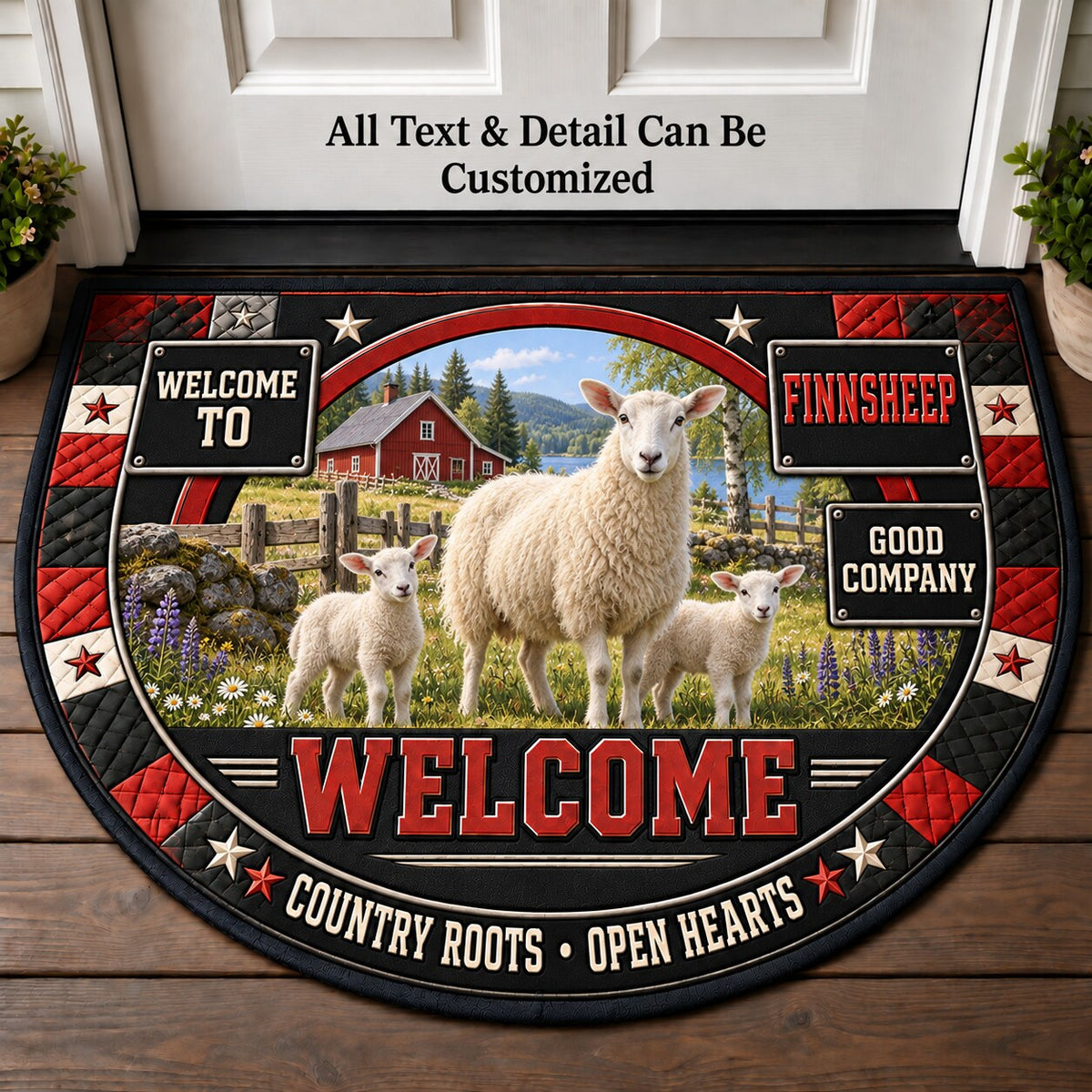 Finnsheep Personalized Half Round Mat | 5To9Vibe
