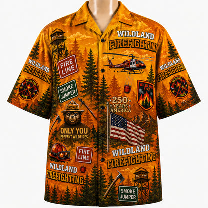 Wildland Firefighting FireFighter America 250 Version Unisex Hawaiian Shirt For Men and Women