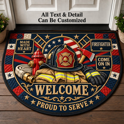 Firefighter Personalized Half Round Mat | 5To9Vibe