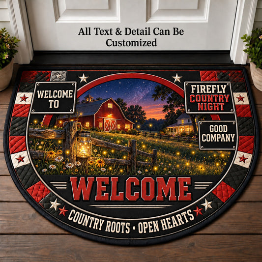 Firefly Country Night Personalized Half Round Mat | 5To9Vibe