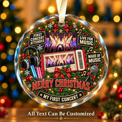 First Concert Attended Personalized Glass Ornament | 5To9Vibe