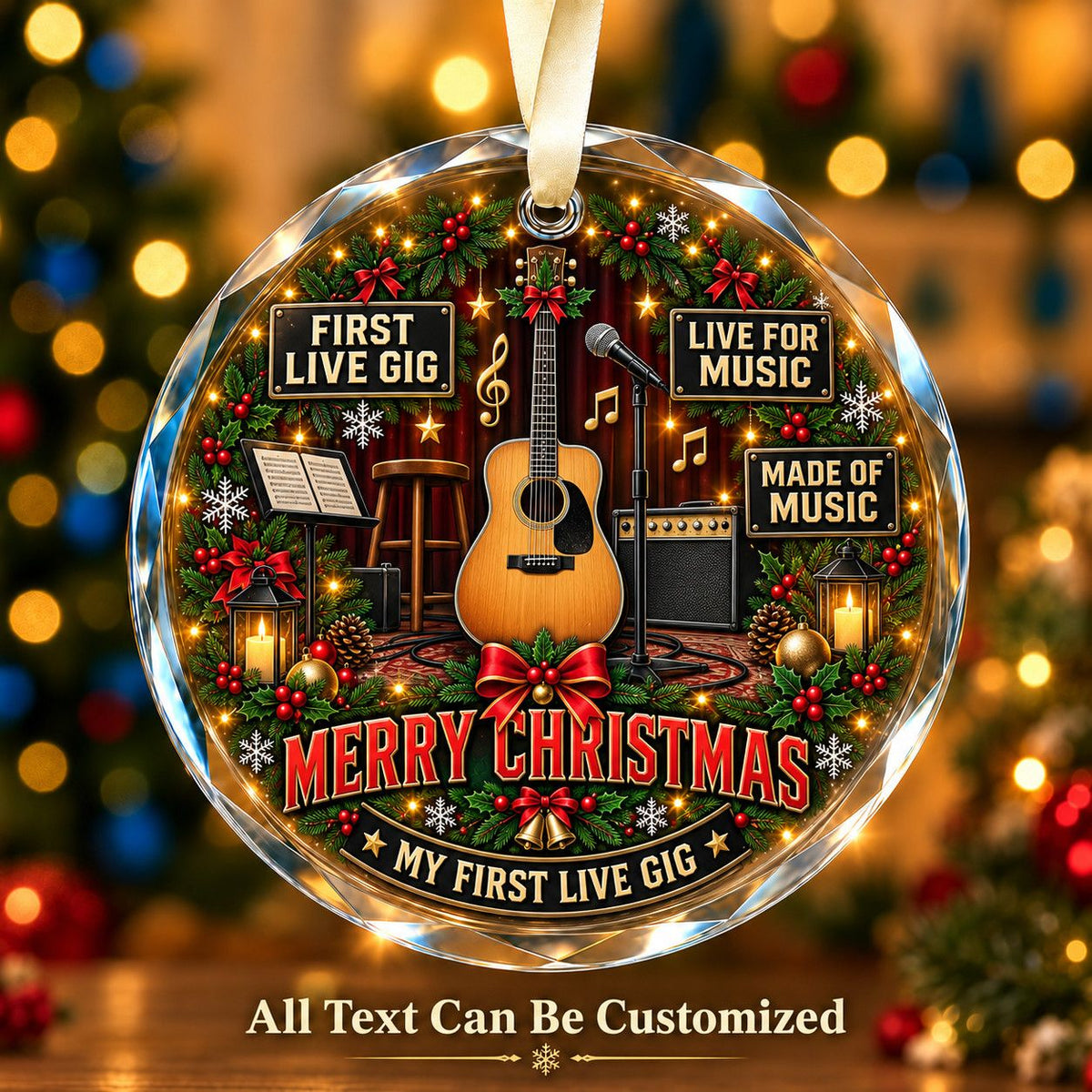 First Live Gig Personalized Glass Ornament | 5To9Vibe