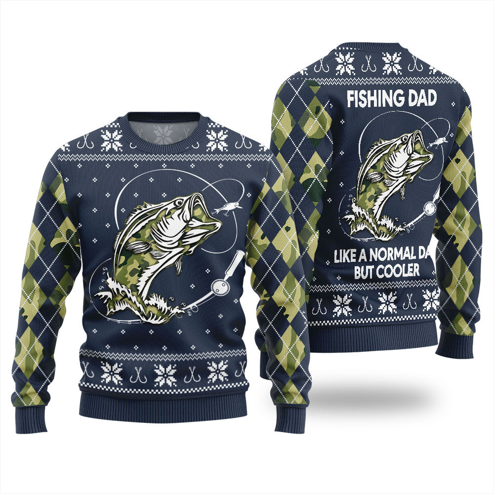 Fishing Dad Ugly Holiday Sweater