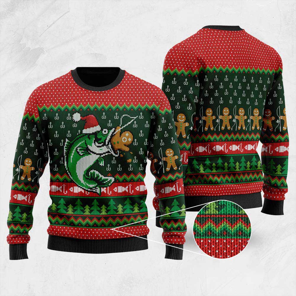 Funny Fishing Ugly Christmas Sweater | Christmas Sweater For Men Women - Funny Ugly Christmas Sweater