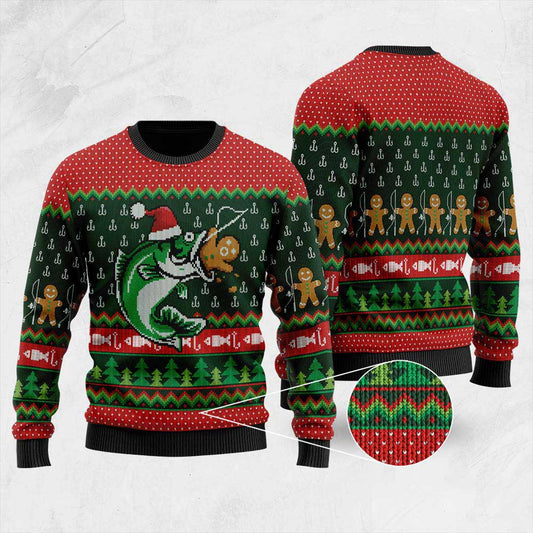 Funny Fishing Ugly Christmas Sweater | Christmas Sweater For Men Women - Funny Ugly Christmas Sweater