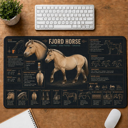 Fjord Horse Horse and Equestrian Visual Guide Desk Mat | 5To9Vibe