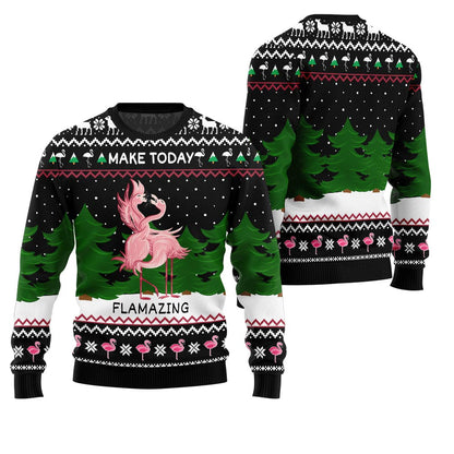Flamazing Funny Flamingo Ugly Christmas Sweater
