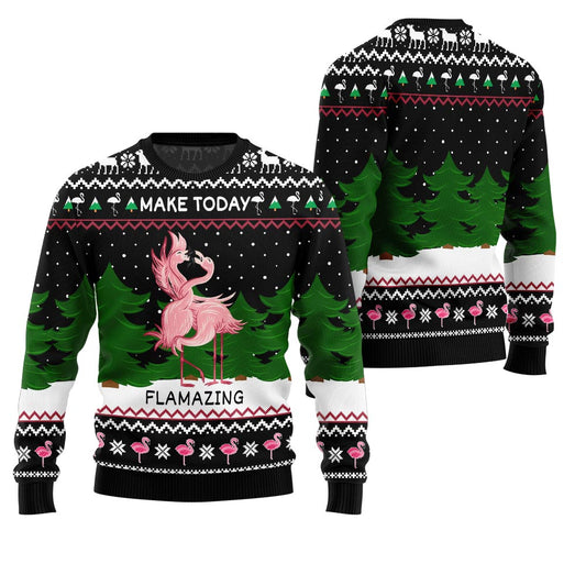 Flamazing Funny Flamingo Ugly Christmas Sweater