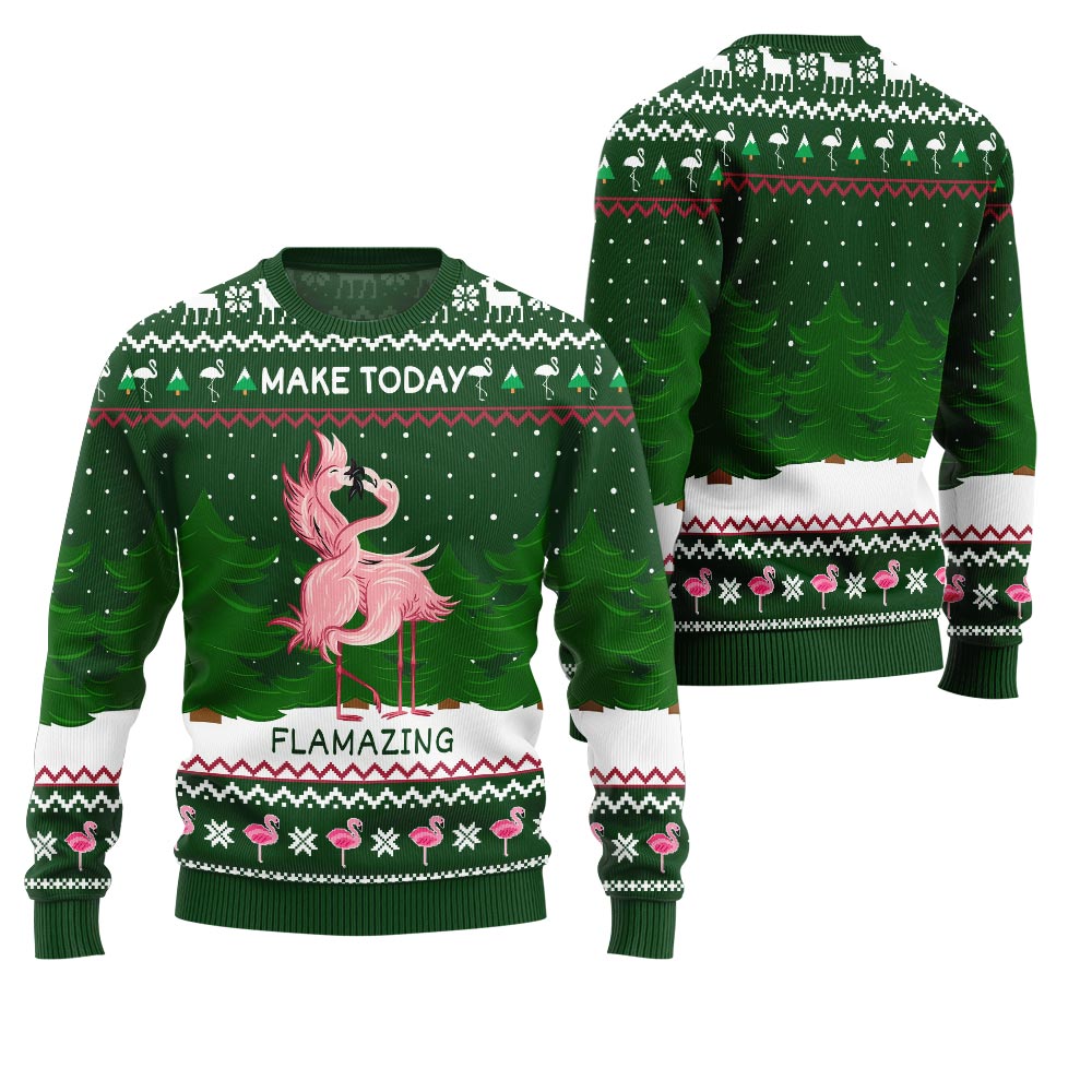 Flamazing Funny Flamingo Ugly Christmas Sweater
