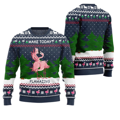 Flamazing Funny Flamingo Ugly Christmas Sweater