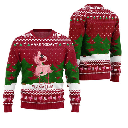 Flamazing Funny Flamingo Ugly Christmas Sweater