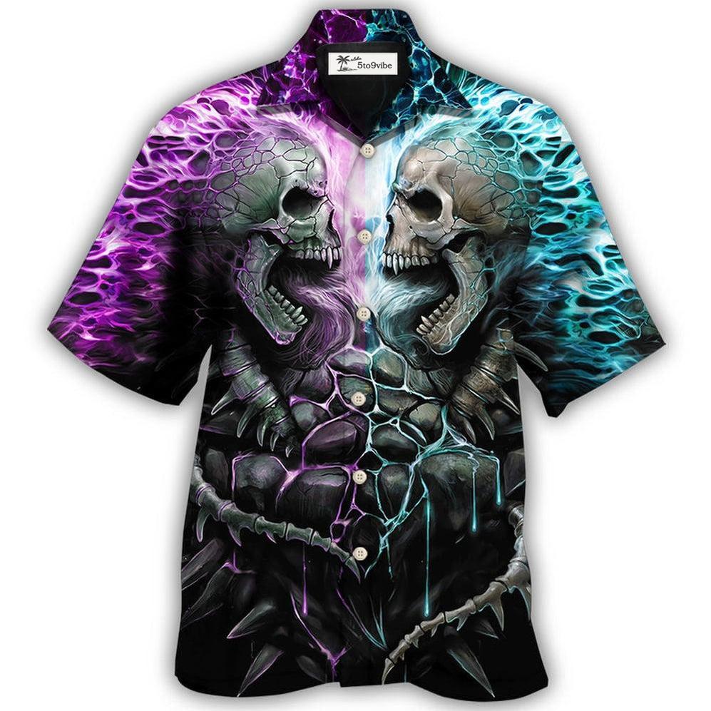 Hawaiian Shirt / Adults / S Skull Flaming Skull Style - Hawaiian Shirt 