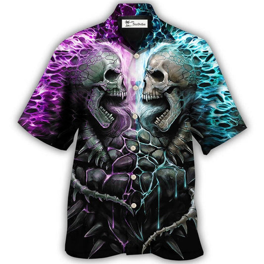 Hawaiian Shirt / Adults / S Skull Flaming Skull Style - Hawaiian Shirt 