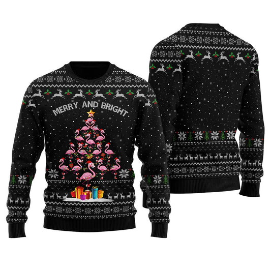 Flamingo Christmas Tree Christmas Ugly Sweater Women's