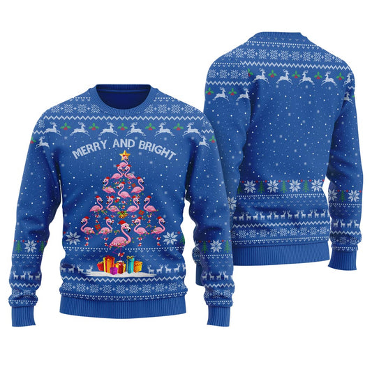 Flamingo Christmas Tree Men's Ugly Sweater