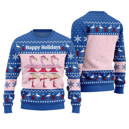 Flamingo Happy Holidays Ugly Christmas Sweater