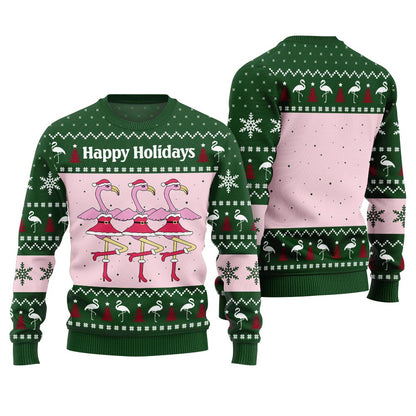 Flamingo Happy Holidays Ugly Christmas Sweater