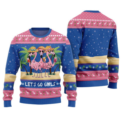 Flamingo Let's Go Girls Ugly Xmas Sweater