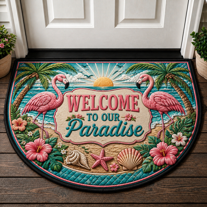 Wipe Your Flippers Whale Welcome Mat - Coastal Lighthouse & Ocean Doormat - 5to9vibe