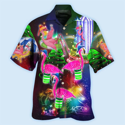 Flamingo Love Beach Amazing Christmas - Hawaiian Shirt 
