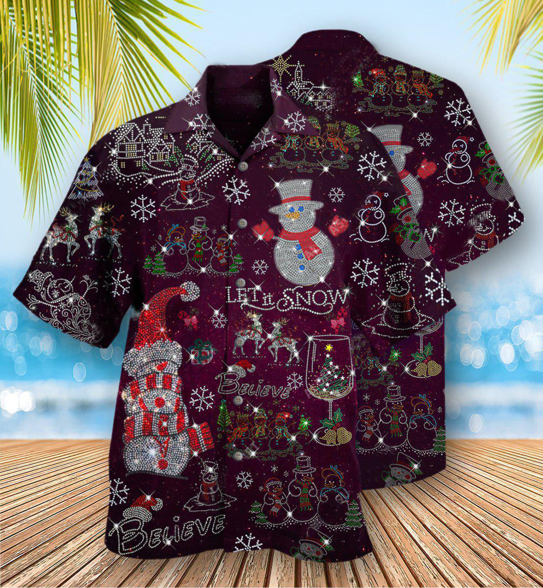 Snowman Flashy Bling Bling - Hawaiian Shirt 