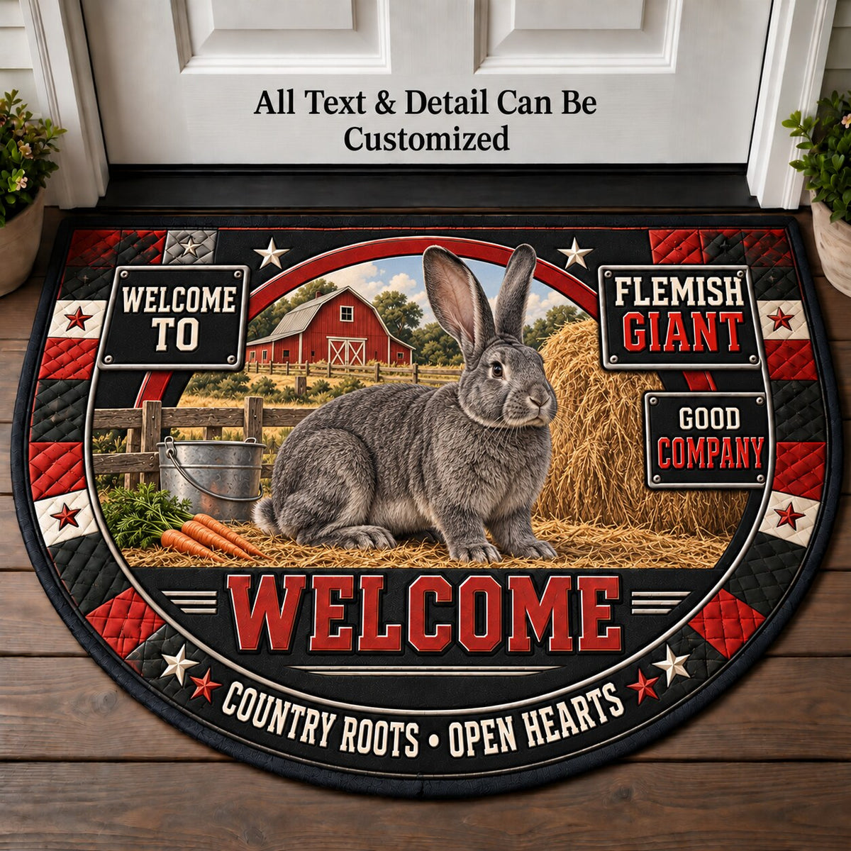 Flemish Giant Personalized Half Round Mat | 5To9Vibe