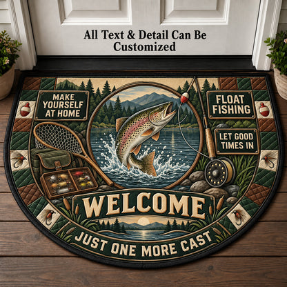 Float Fishing Personalized Half Round Mat | 5To9Vibe