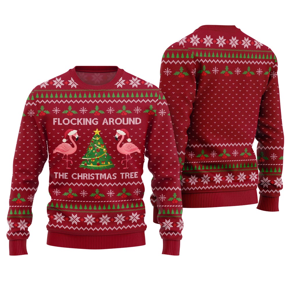 Flocking Around the Christmas Tree Ugly Sweater