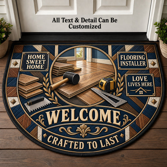 Flooring Installer Personalized Half Round Mat | 5To9Vibe