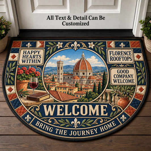 Florence Rooftops Personalized Half Round Mat | 5To9Vibe