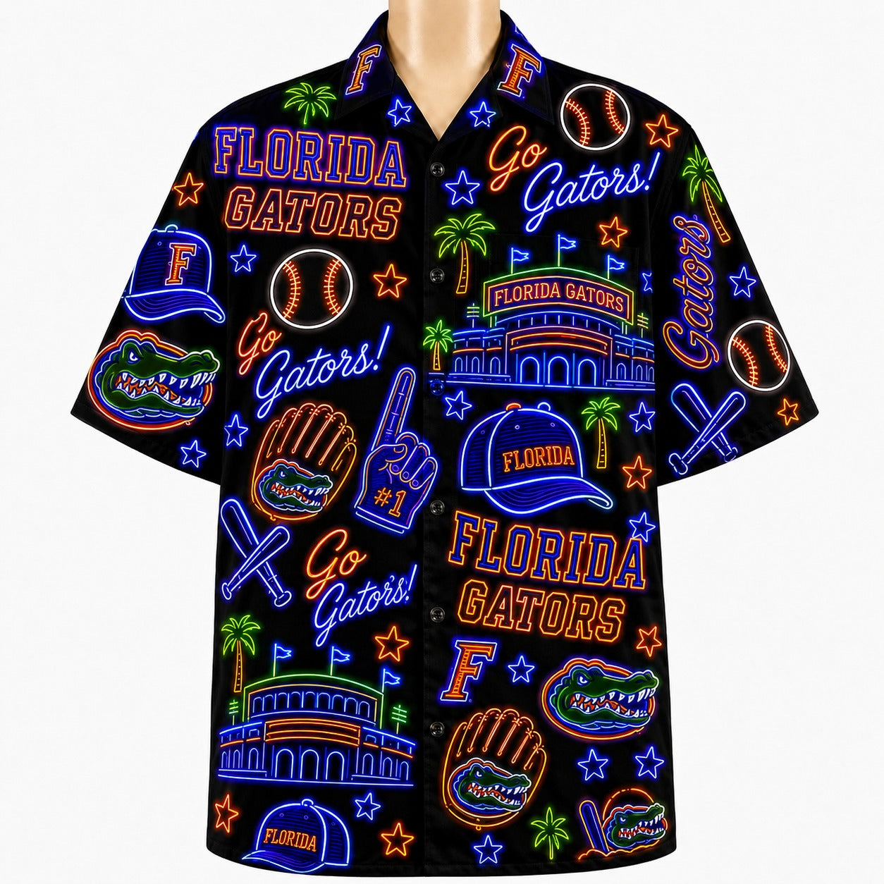 All College Basketball Teams Neon Viber Unisex Hawaiian Shirt For Men & Women