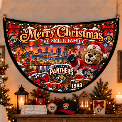 All Hockey Teams Personalized Christmas Night Bunting Flag - 5to9vibe