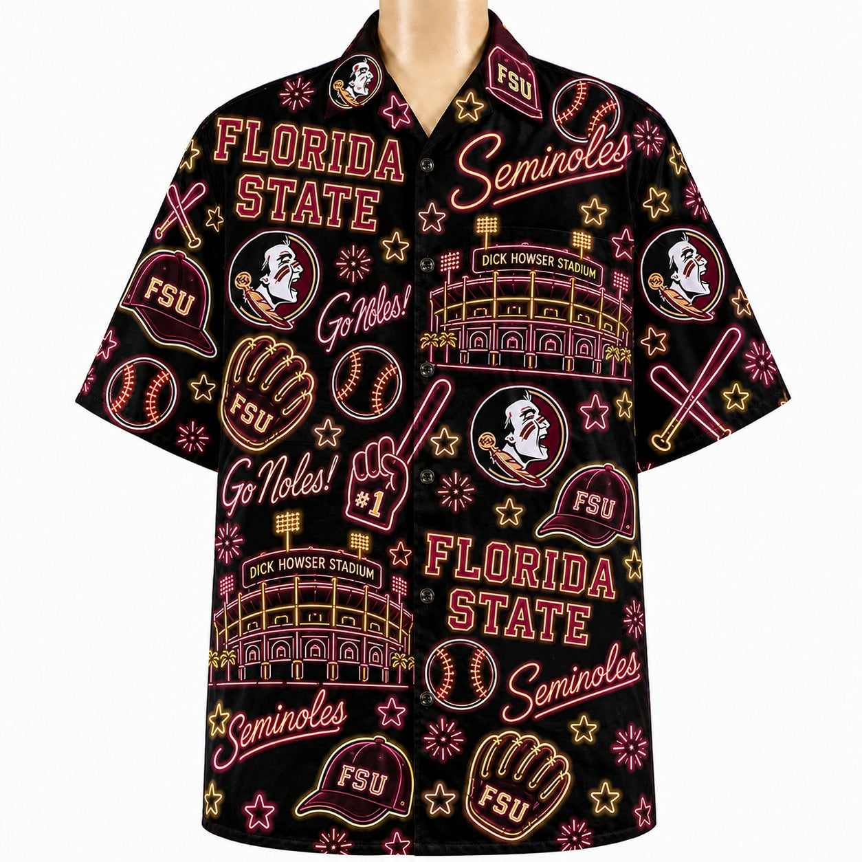 All College Basketball Teams Neon Viber Unisex Hawaiian Shirt For Men & Women