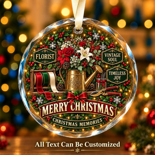 Florist Personalized Glass Ornament | 5To9Vibe
