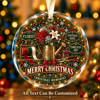 Florist Personalized Glass Ornament | 5To9Vibe
