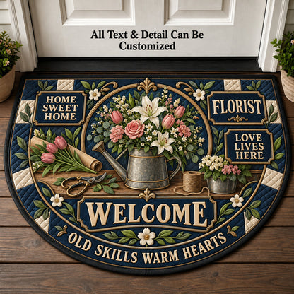 Florist Personalized Half Round Mat | 5To9Vibe