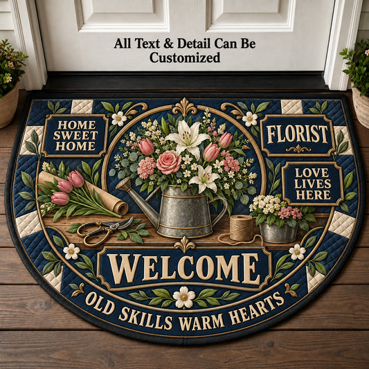 Florist Personalized Half Round Mat | 5To9Vibe