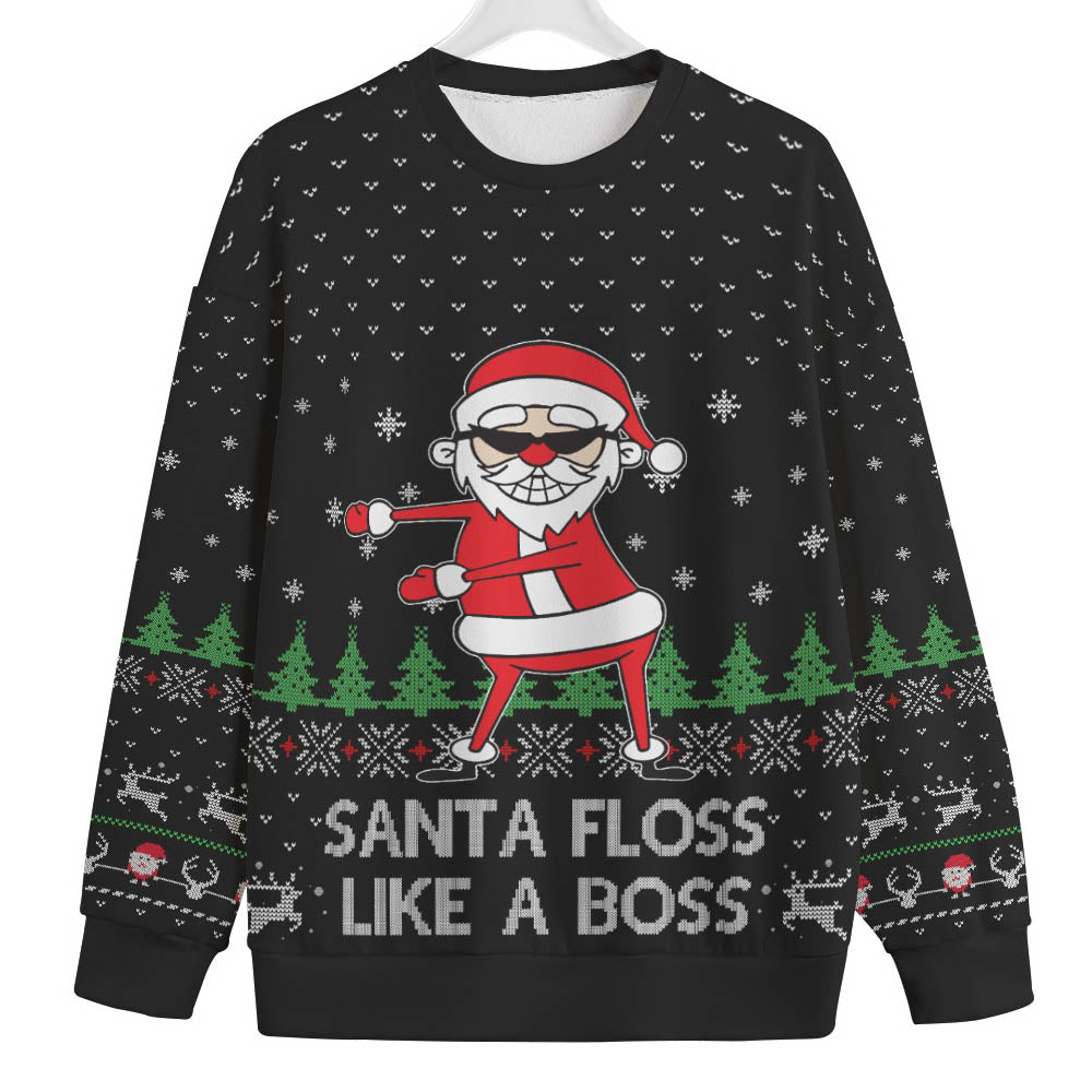 Floss Santa Claus Mens Big And Tall Ugly Christmas Sweater