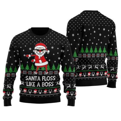 Floss Santa Claus Ugly Christmas Sweater For Men